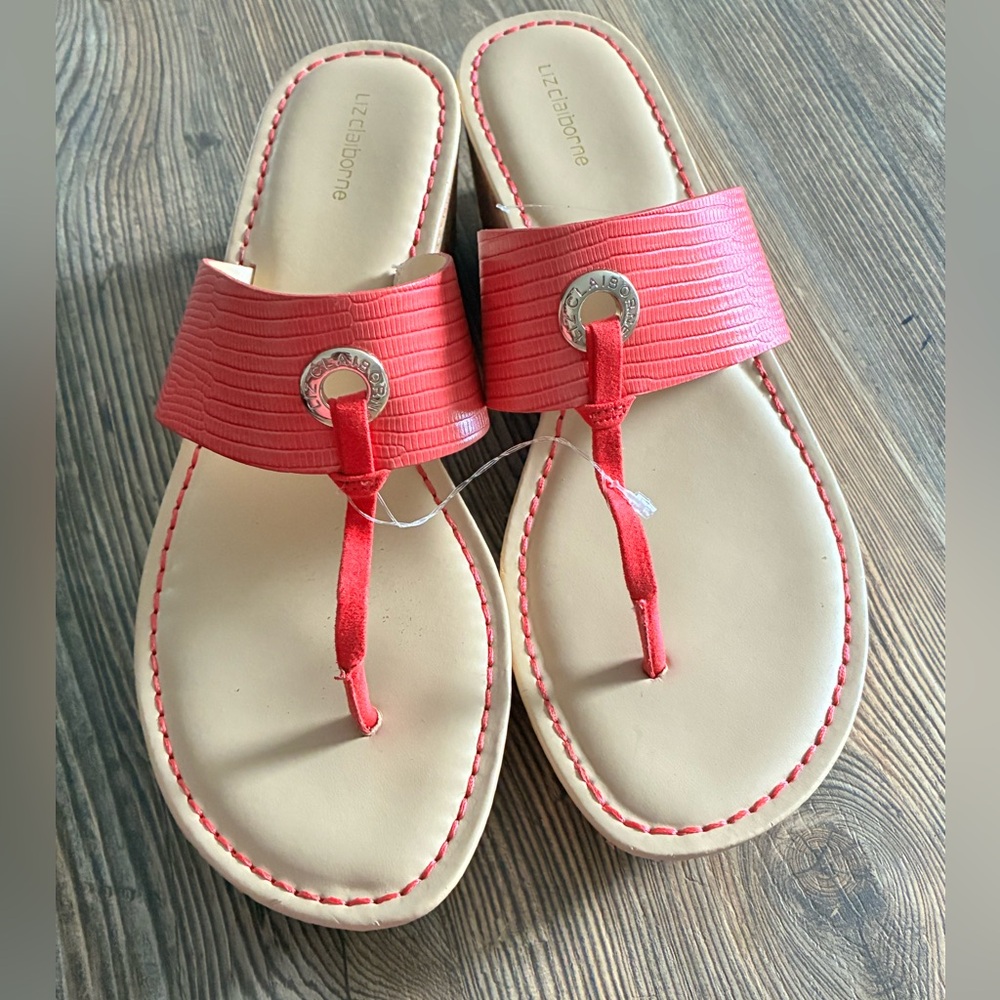 Liz Claiborne Lively Pink Wedge Sandals - Size 10 - NWOB! - Picture 5 of 12